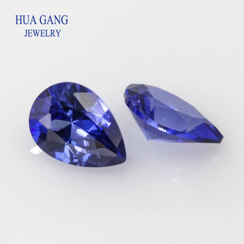 Pear Shape Cubic Zirconia Loose Stones — Brilliant Cut Synthetic Gems for Jewelry Making