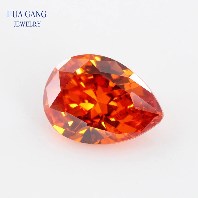 Pear Shape Cubic Zirconia Loose Stones — Brilliant Cut Synthetic Gems for Jewelry Making