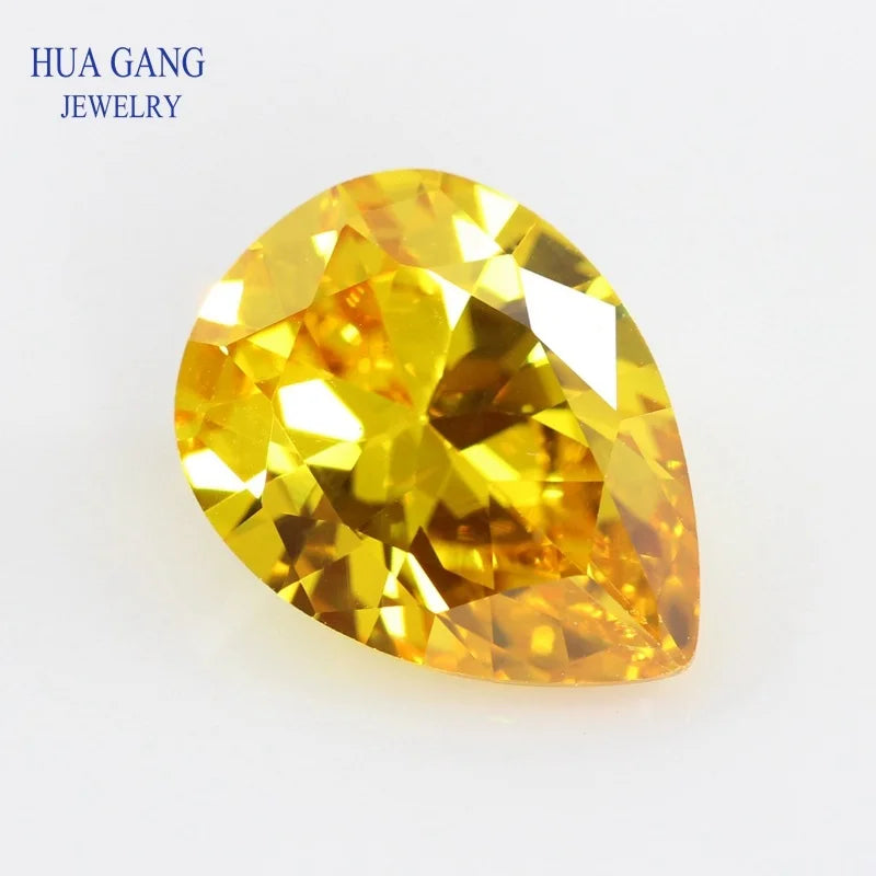 Pear Shape Cubic Zirconia Loose Stones — Brilliant Cut Synthetic Gems for Jewelry Making