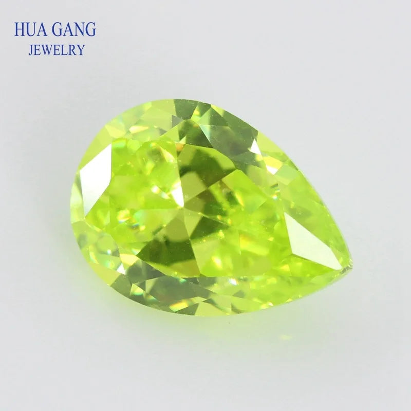 Pear Shape Cubic Zirconia Loose Stones — Brilliant Cut Synthetic Gems for Jewelry Making