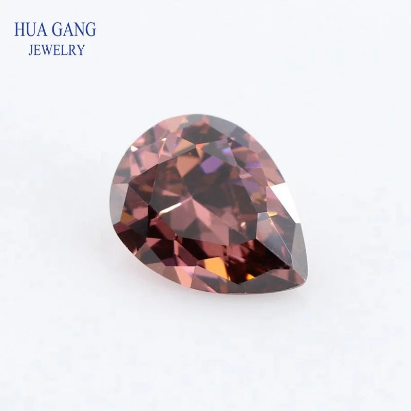 Pear Shape Cubic Zirconia Loose Stones — Brilliant Cut Synthetic Gems for Jewelry Making