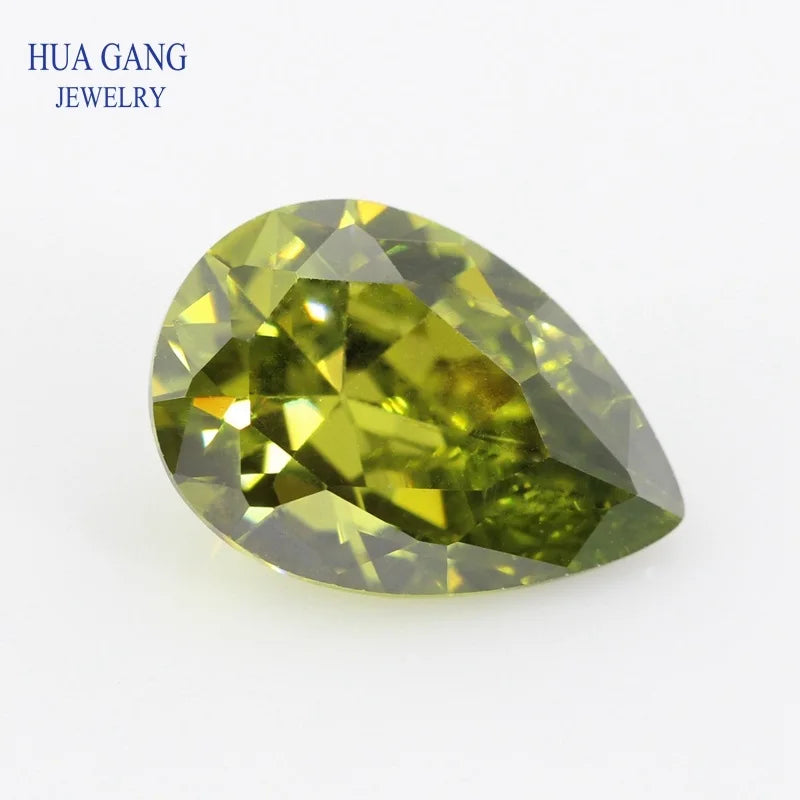 Pear Shape Cubic Zirconia Loose Stones — Brilliant Cut Synthetic Gems for Jewelry Making