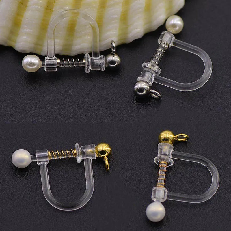 CLDXUCLD Ear Clip On Connectors — DIY Jewelry Findings for Non-Pierced Ears