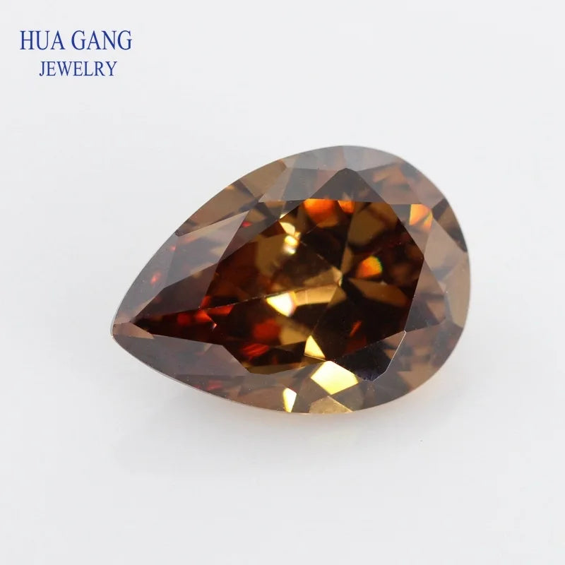 Pear Shape Cubic Zirconia Loose Stones — Brilliant Cut Synthetic Gems for Jewelry Making