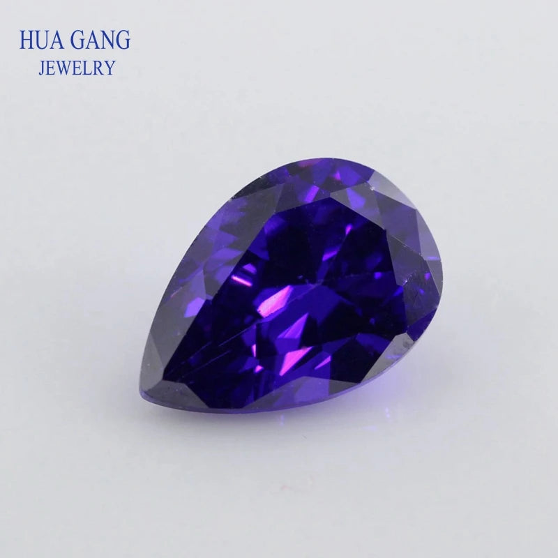 Pear Shape Cubic Zirconia Loose Stones — Brilliant Cut Synthetic Gems for Jewelry Making