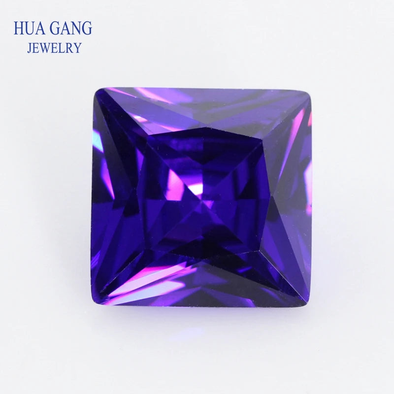 Multicolor Princess Cut Cubic Zirconia Stones — Loose Synthetic Gem Beads for Jewelry Making