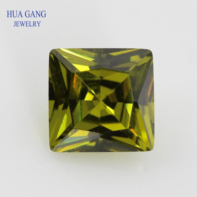 Multicolor Princess Cut Cubic Zirconia Stones — Loose Synthetic Gem Beads for Jewelry Making