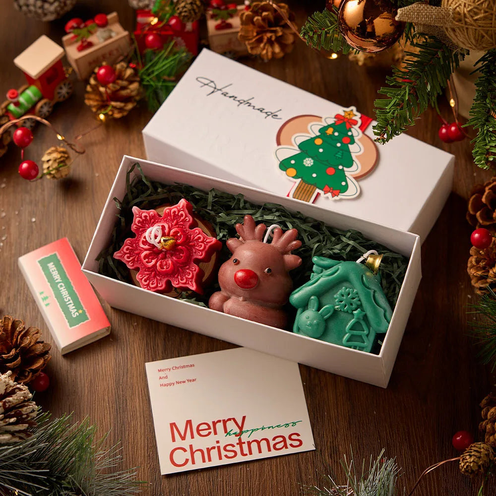 Handmade Christmas Scented Candle Gift Set — Festive Holiday Home Decor