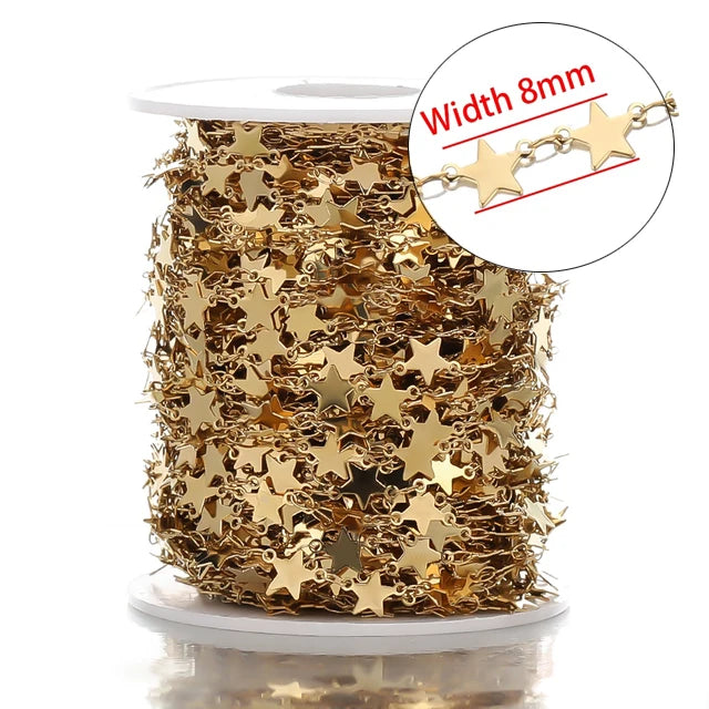 Stainless Steel Jewelry Chain — 1M Gold or Steel Link Chain for DIY Crafts