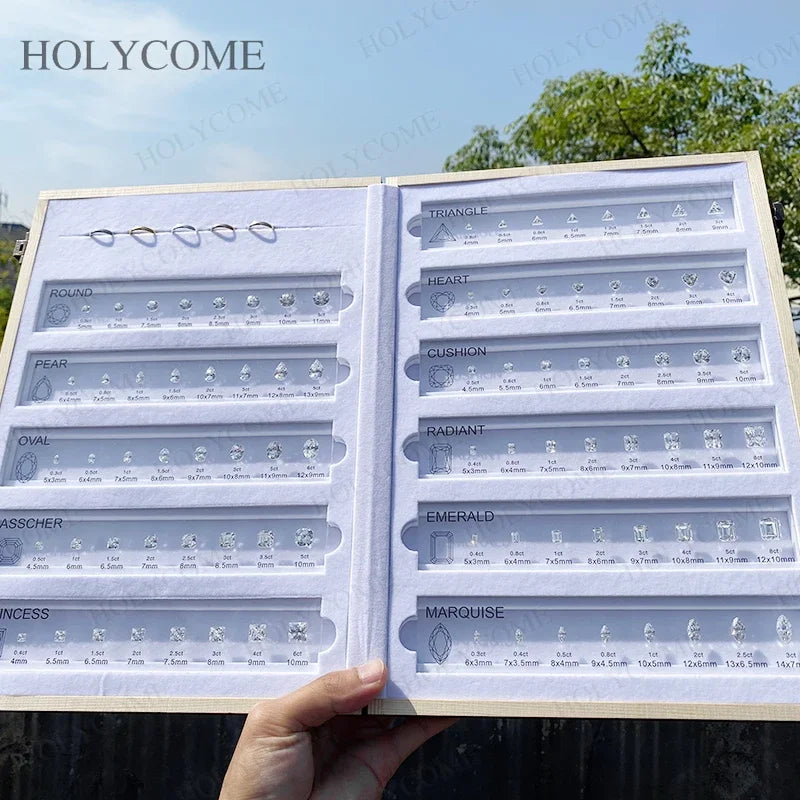 PTX Cubic Zirconia Comparison Chart — Jewelry Size & Shape Reference Kit