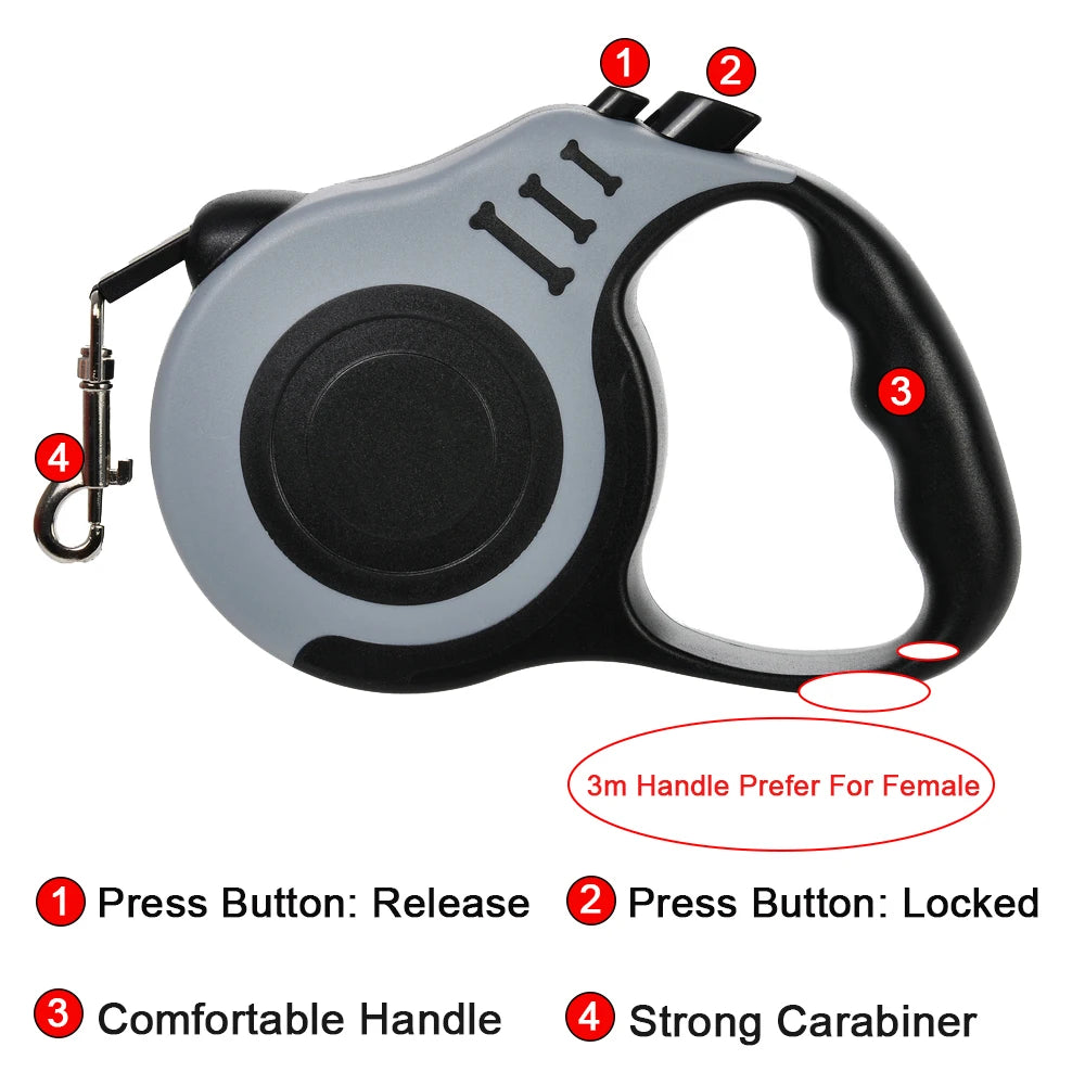 Holapet Retractable Dog Leash — Durable Nylon Pet Lead for Small to Large Dogs