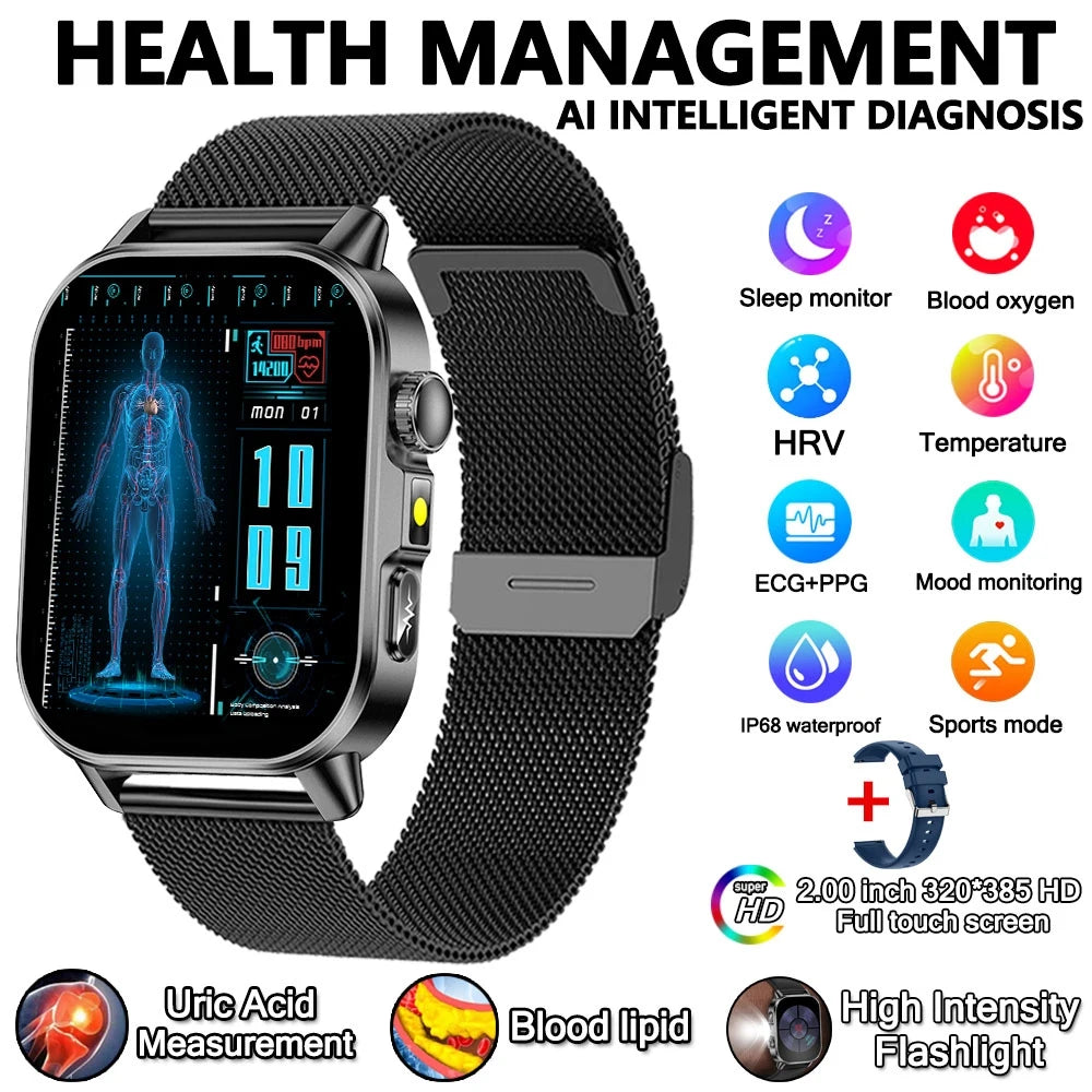 ChiBear Professional Health Smartwatch — Advanced Body Composition & ECG Monitor