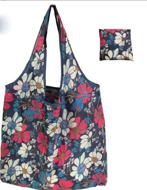 eTya Reusable Floral Shopping Bag — Foldable Large Capacity Tote