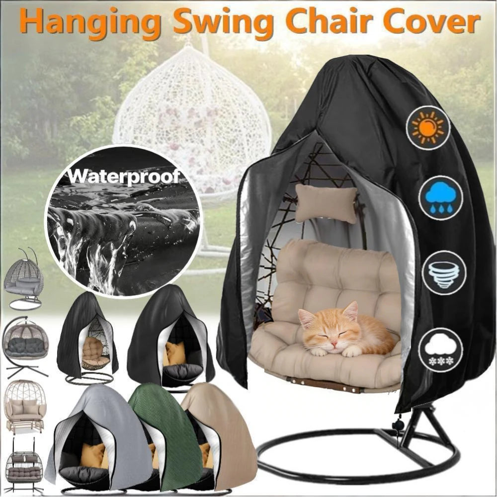 Patio Hanging Egg Chair Cover — Waterproof Heavy Duty Swing Seat Protector