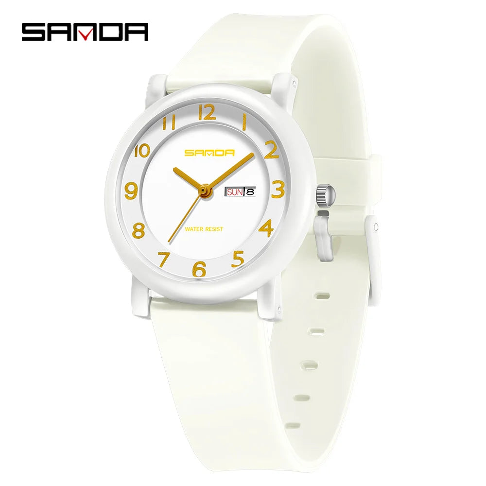 SANDA Children's Quartz Watch — Waterproof Sport Design with Dual Calendar