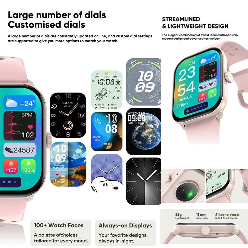 BOXUXING Smart Watch 5 — HD AMOLED Display & Bluetooth Calling