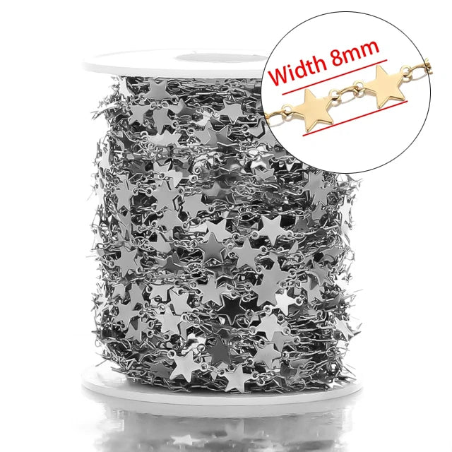 Stainless Steel Jewelry Chain — 1M Gold or Steel Link Chain for DIY Crafts