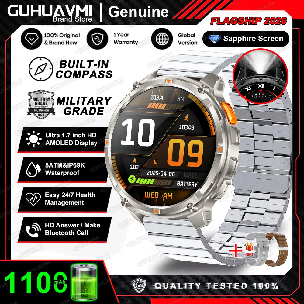 TAVYU T-Rex3 Pro Smartwatch — Rugged Military GPS Outdoor Watch