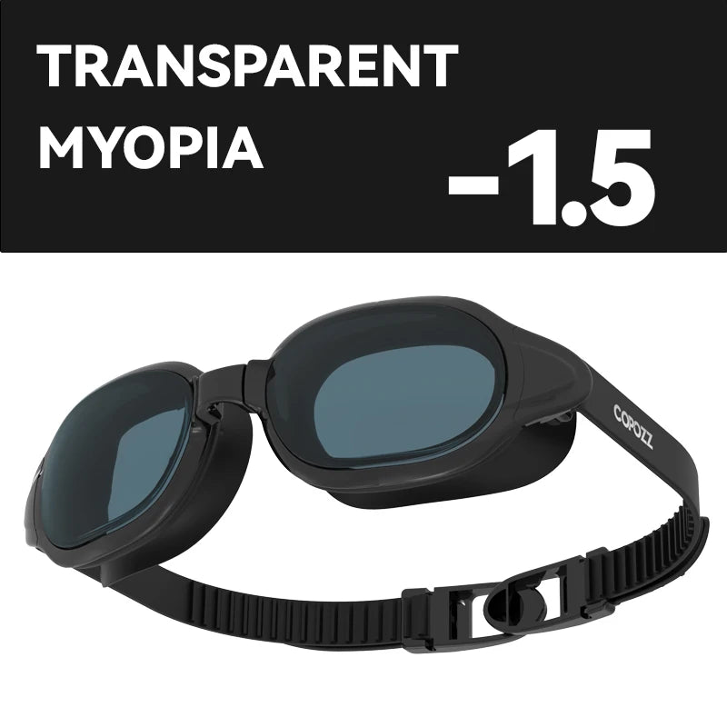 COPOZZ Prescription Swimming Goggles — Anti-Fog Diopter Eyewear for Adults