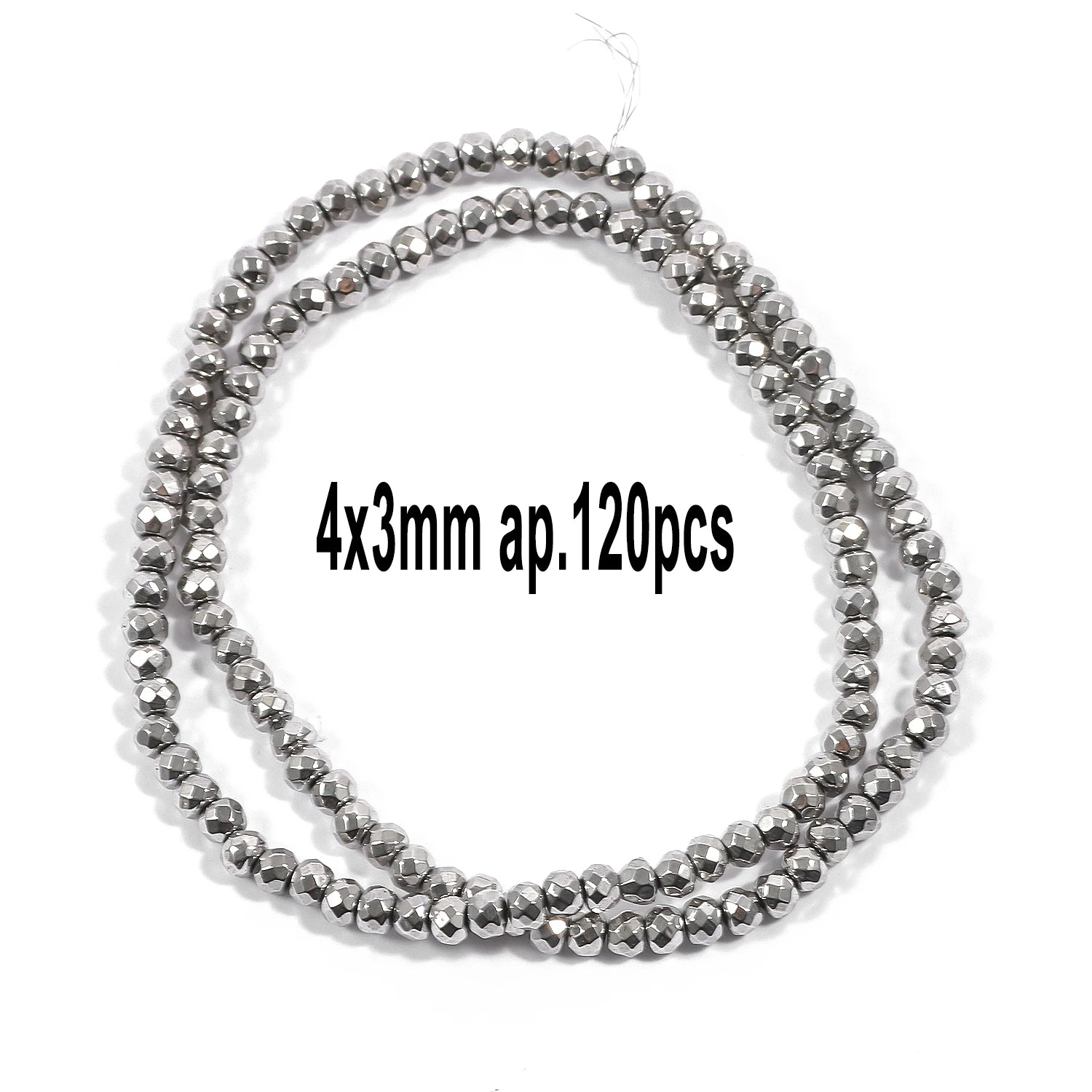 Rhodium Plated Hematite Beads — Geometric Jewelry Making Charms