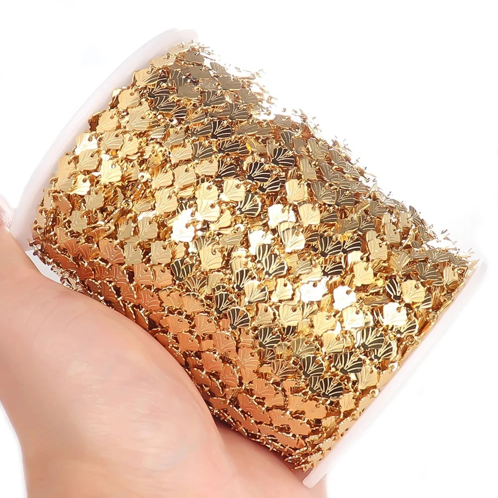 Stainless Steel Jewelry Chain — 1M Gold or Steel Link Chain for DIY Crafts