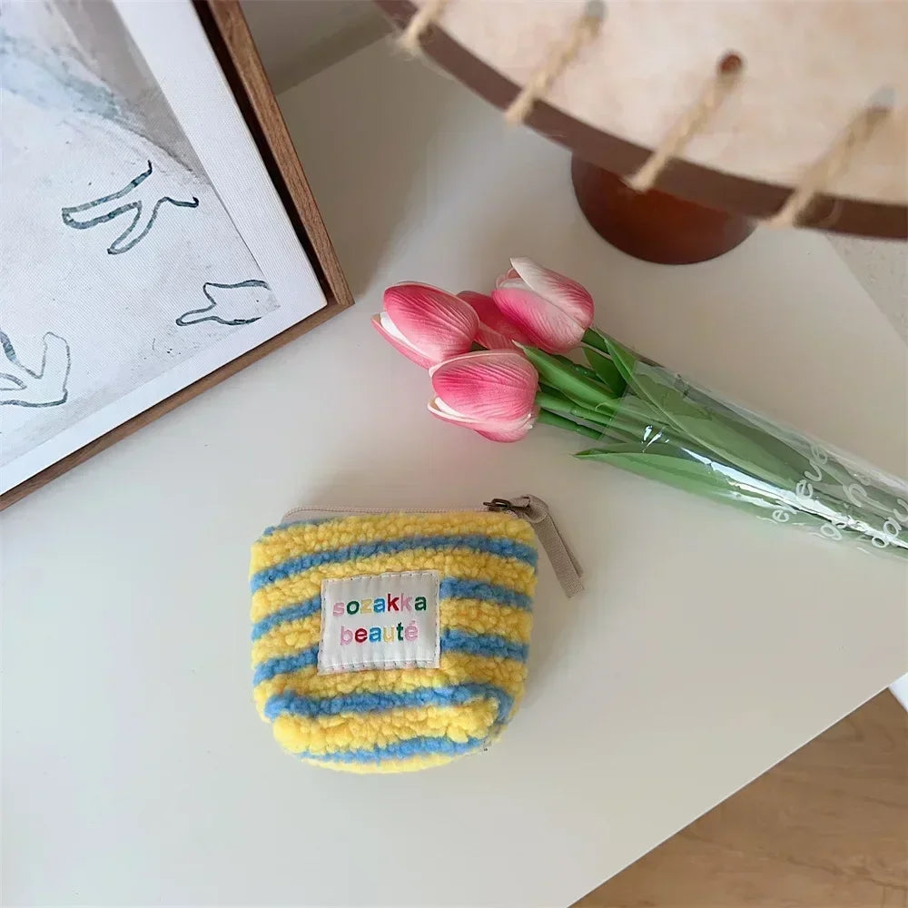 SOZAKKA Floral Canvas Coin Purse — Compact Zippered Change Pouch