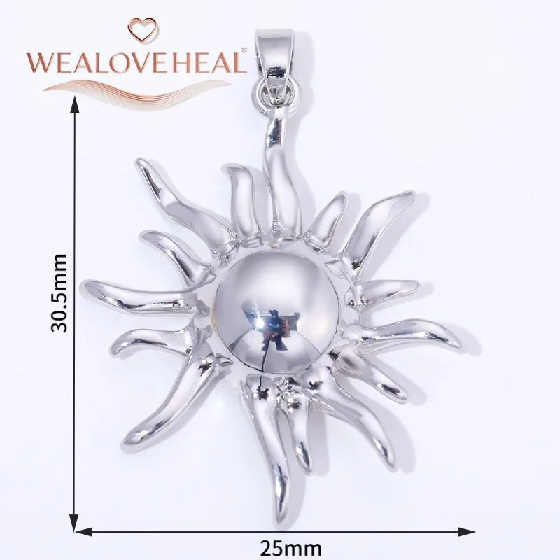 Spiral Vortex Sun Pendants — 18K Gold Plated Zirconia Charms for Jewelry Making