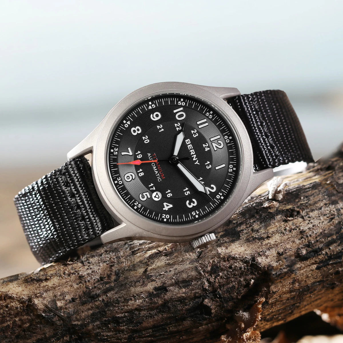 BERNY Titanium Automatic Field Watch — Super Luminous Outdoor Sports Watch