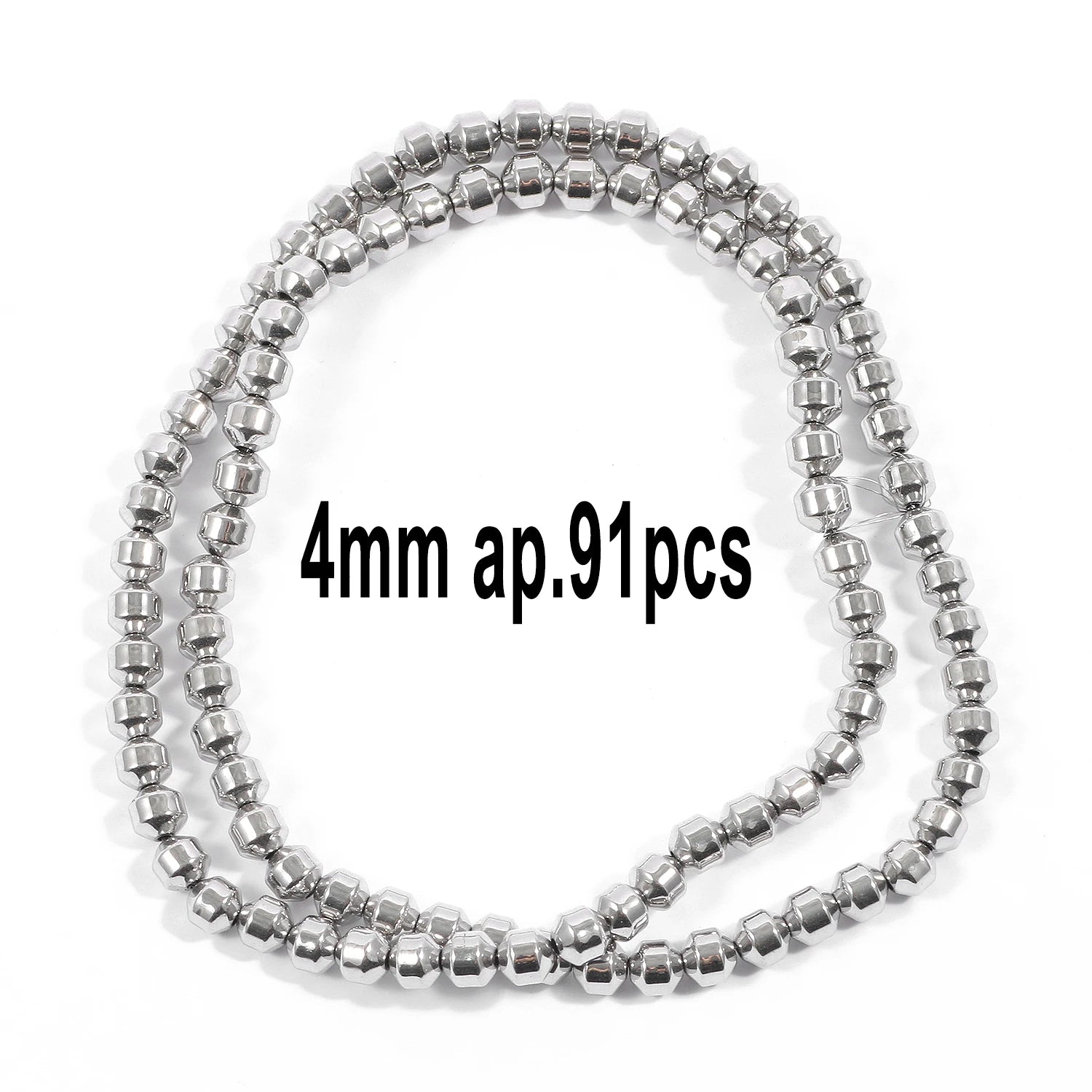 Rhodium Plated Hematite Beads — Geometric Jewelry Making Charms
