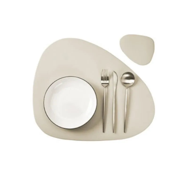 PU Leather Placemat and Coaster Set — Waterproof & Oil-Proof Table Mats