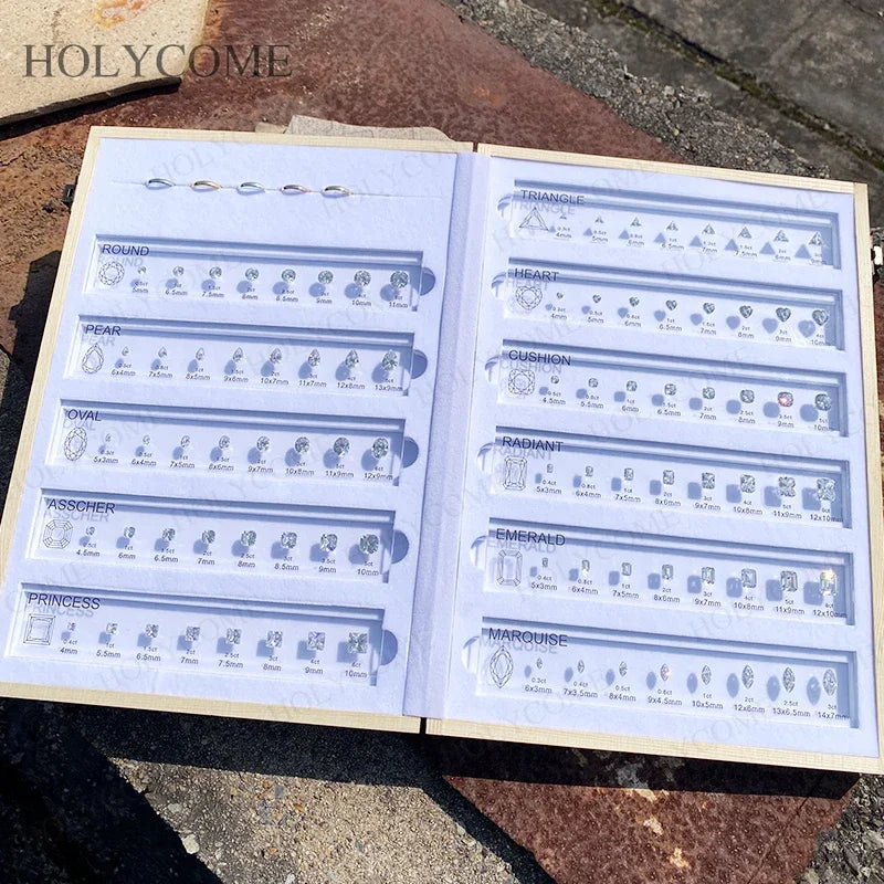 PTX Cubic Zirconia Comparison Chart — Jewelry Size & Shape Reference Kit