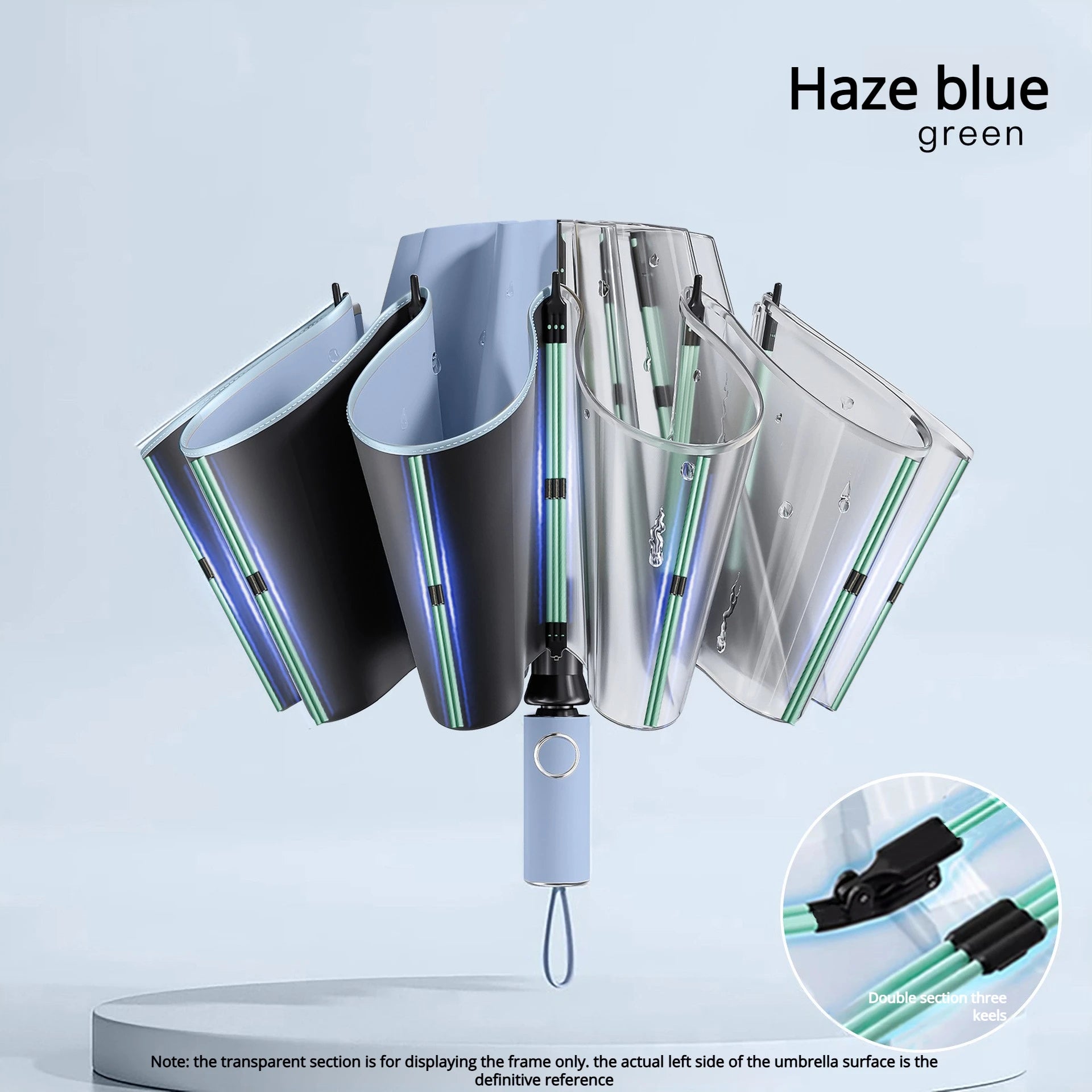 Automatic Reverse Folding Umbrella — Windproof UV Protection with Reflective Stripe