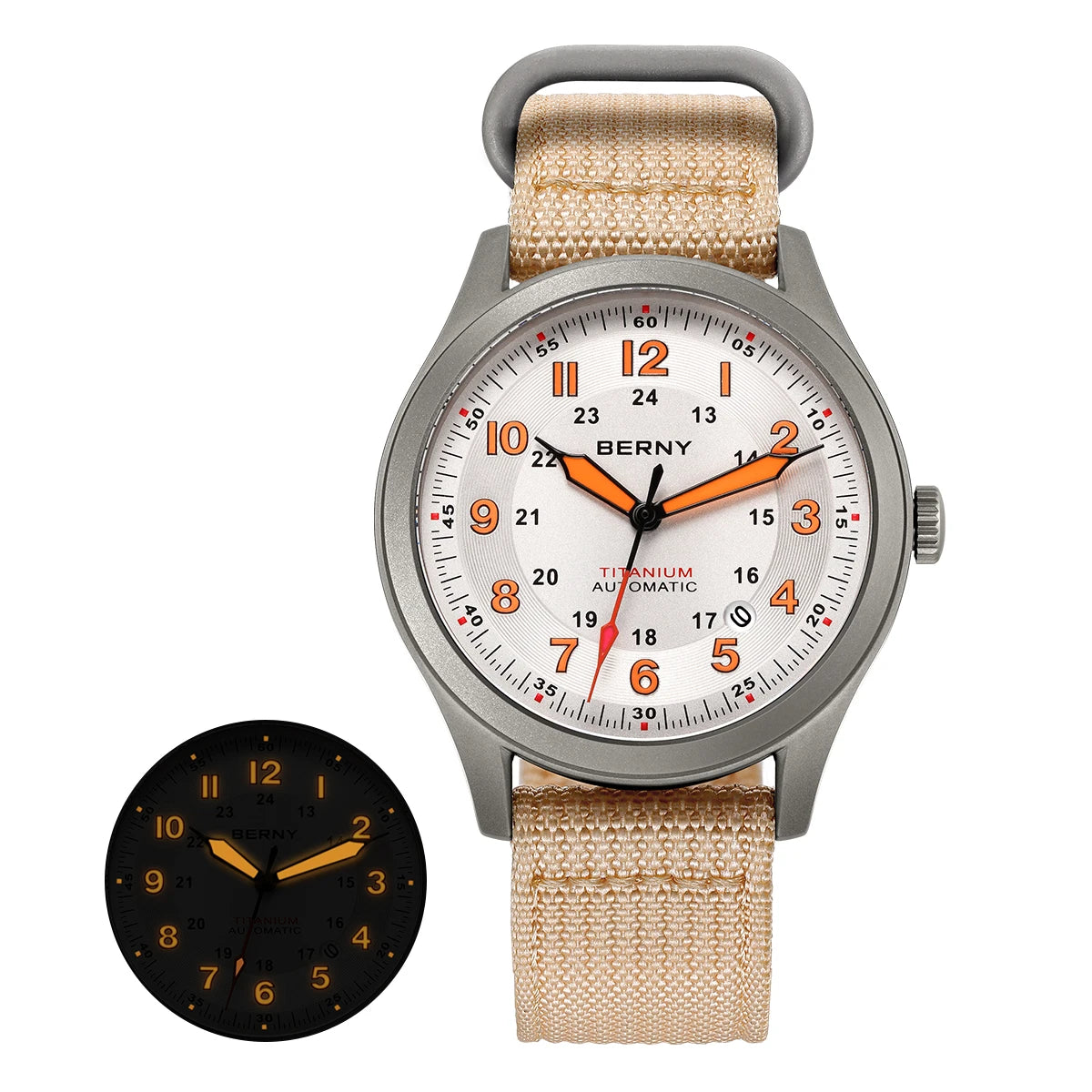 BERNY Titanium Automatic Field Watch — Super Luminous Outdoor Sports Watch