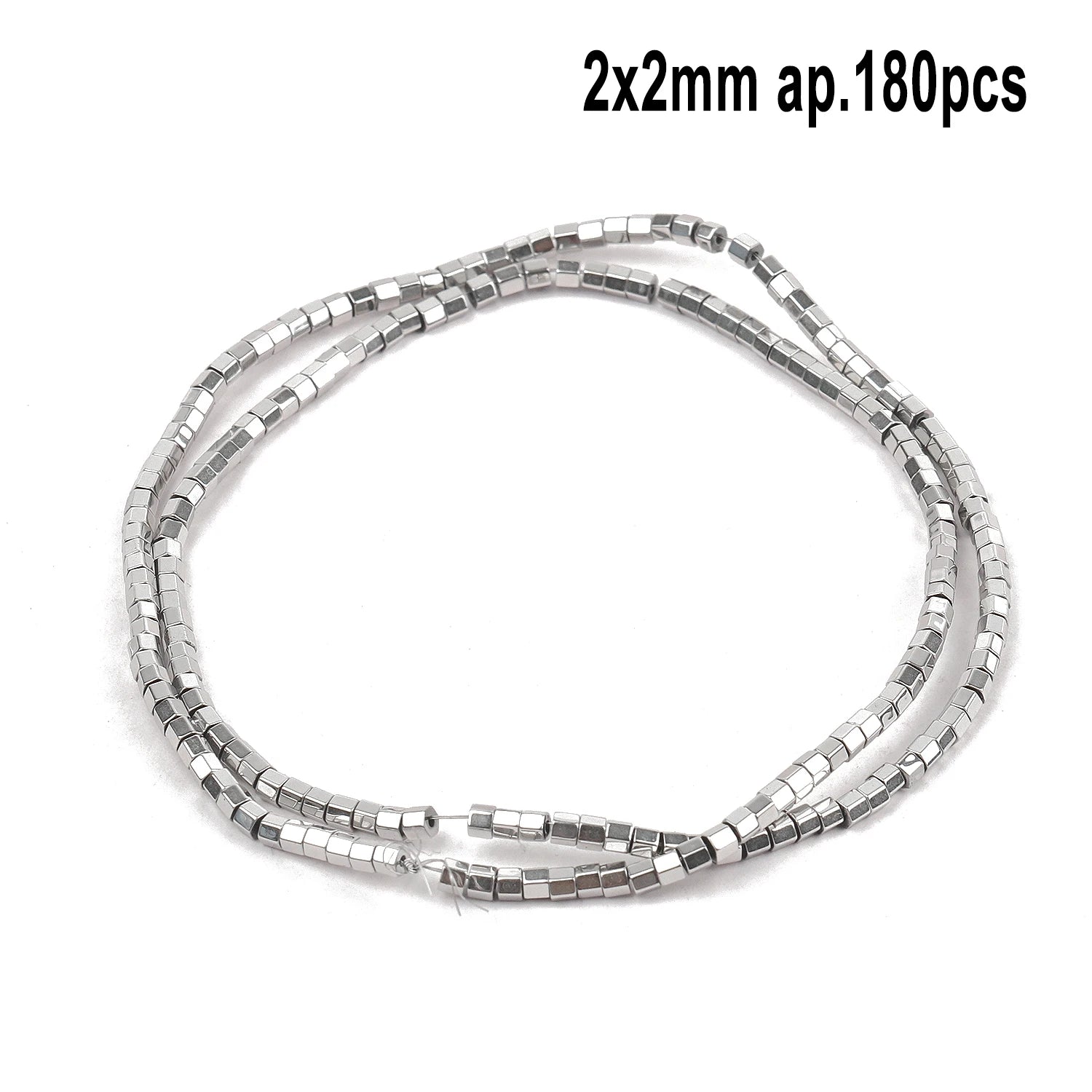 Rhodium Plated Hematite Beads — Geometric Jewelry Making Charms