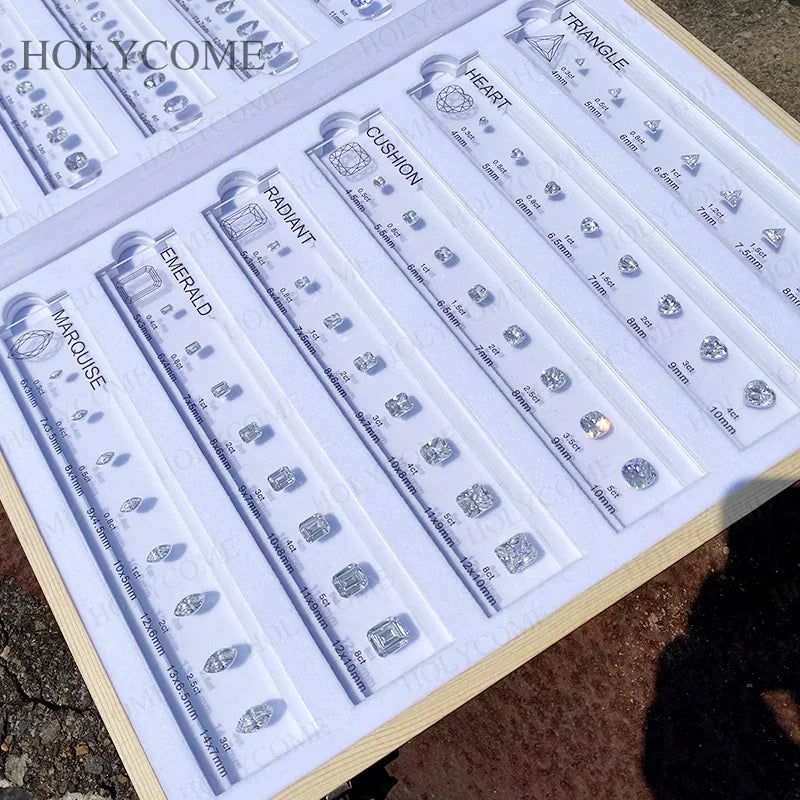 PTX Cubic Zirconia Comparison Chart — Jewelry Size & Shape Reference Kit