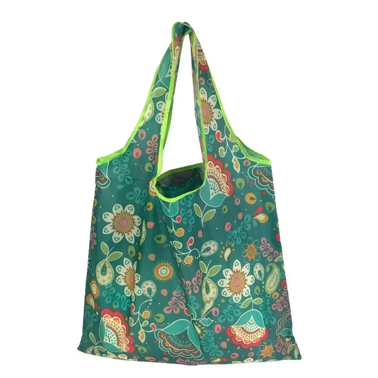 eTya Reusable Floral Shopping Bag — Foldable Large Capacity Tote