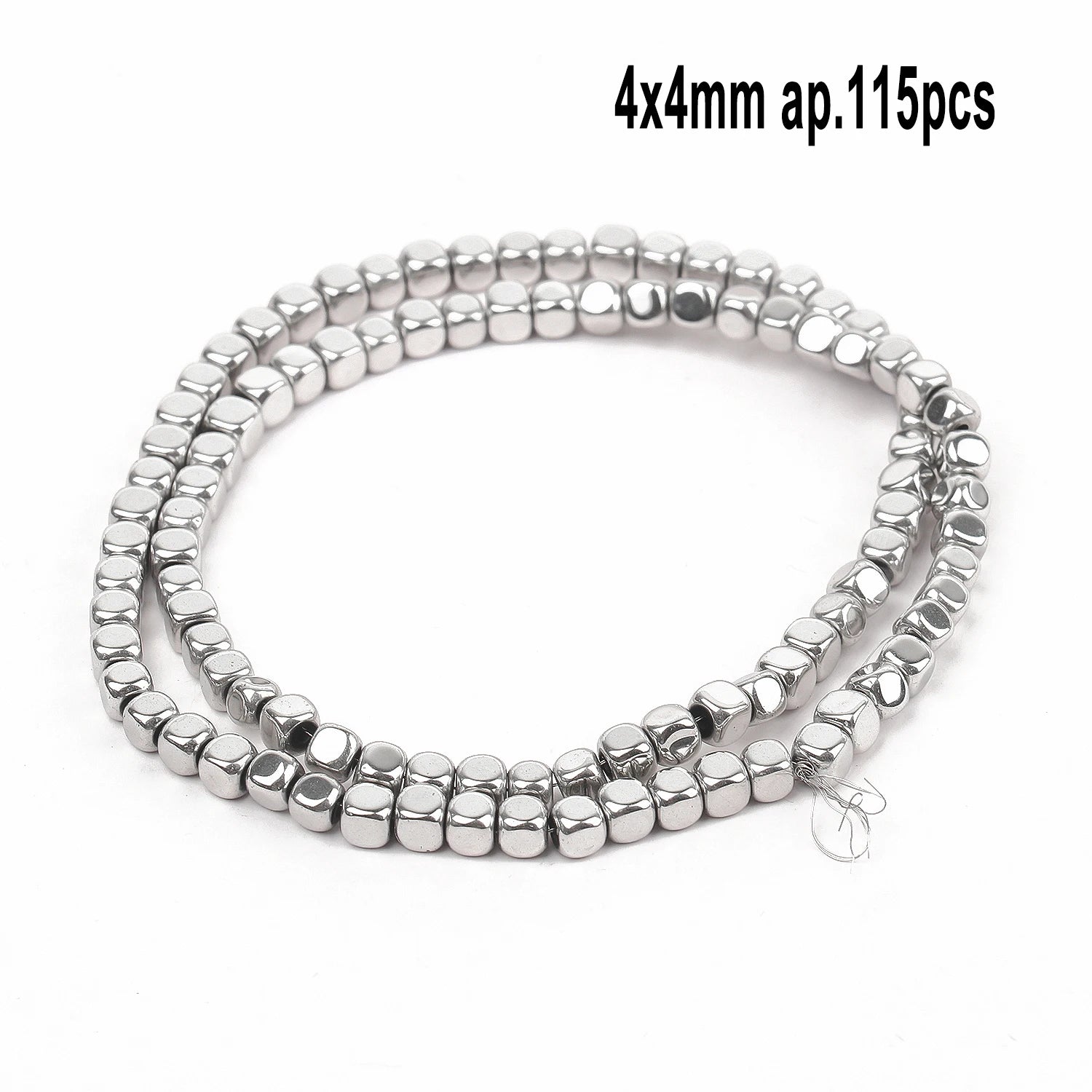 Rhodium Plated Hematite Beads — Geometric Jewelry Making Charms