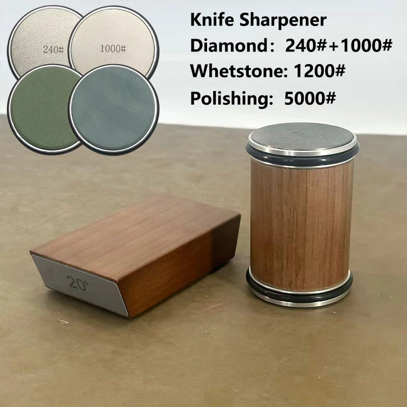 RSCHEF Rolling Knife Sharpener & Magnetic Holder — Diamond Stone Kit