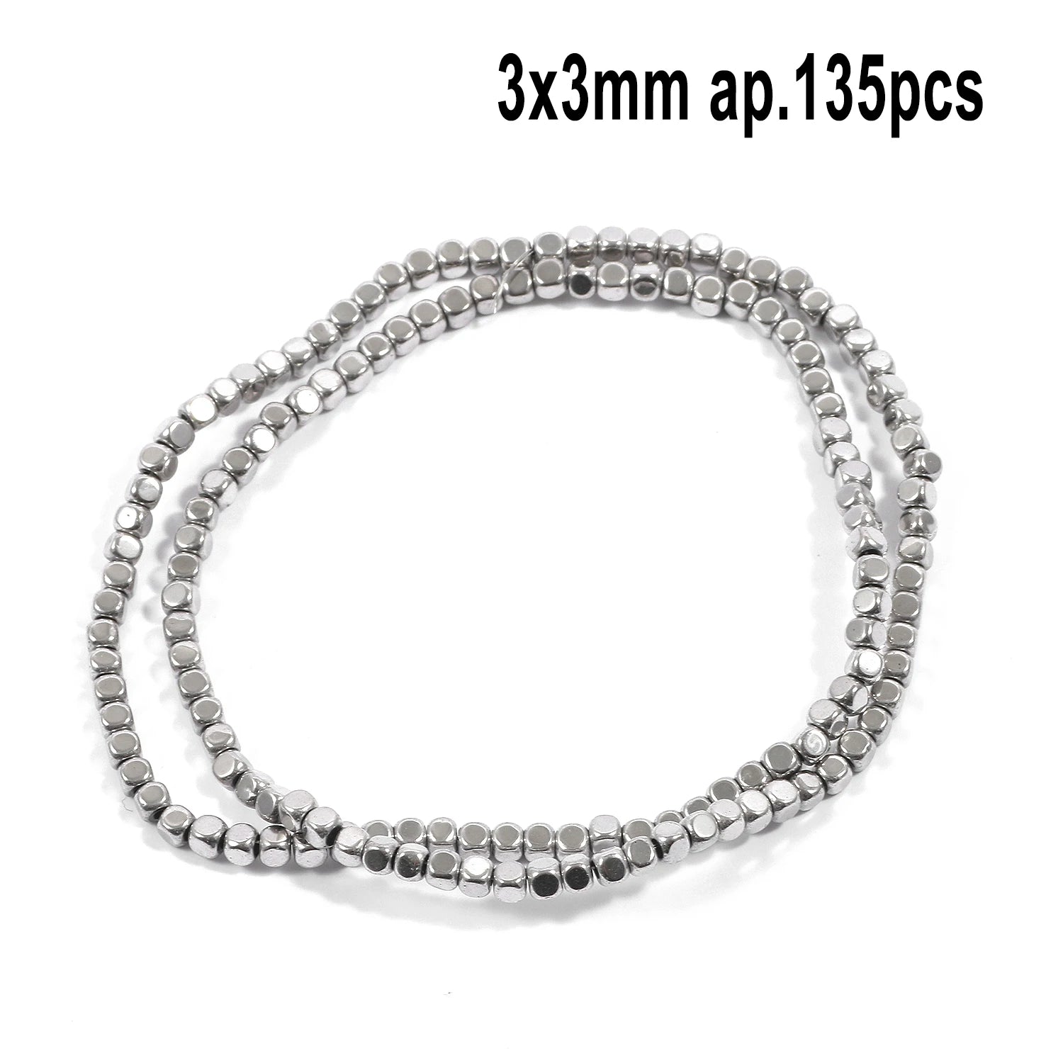 Rhodium Plated Hematite Beads — Geometric Jewelry Making Charms