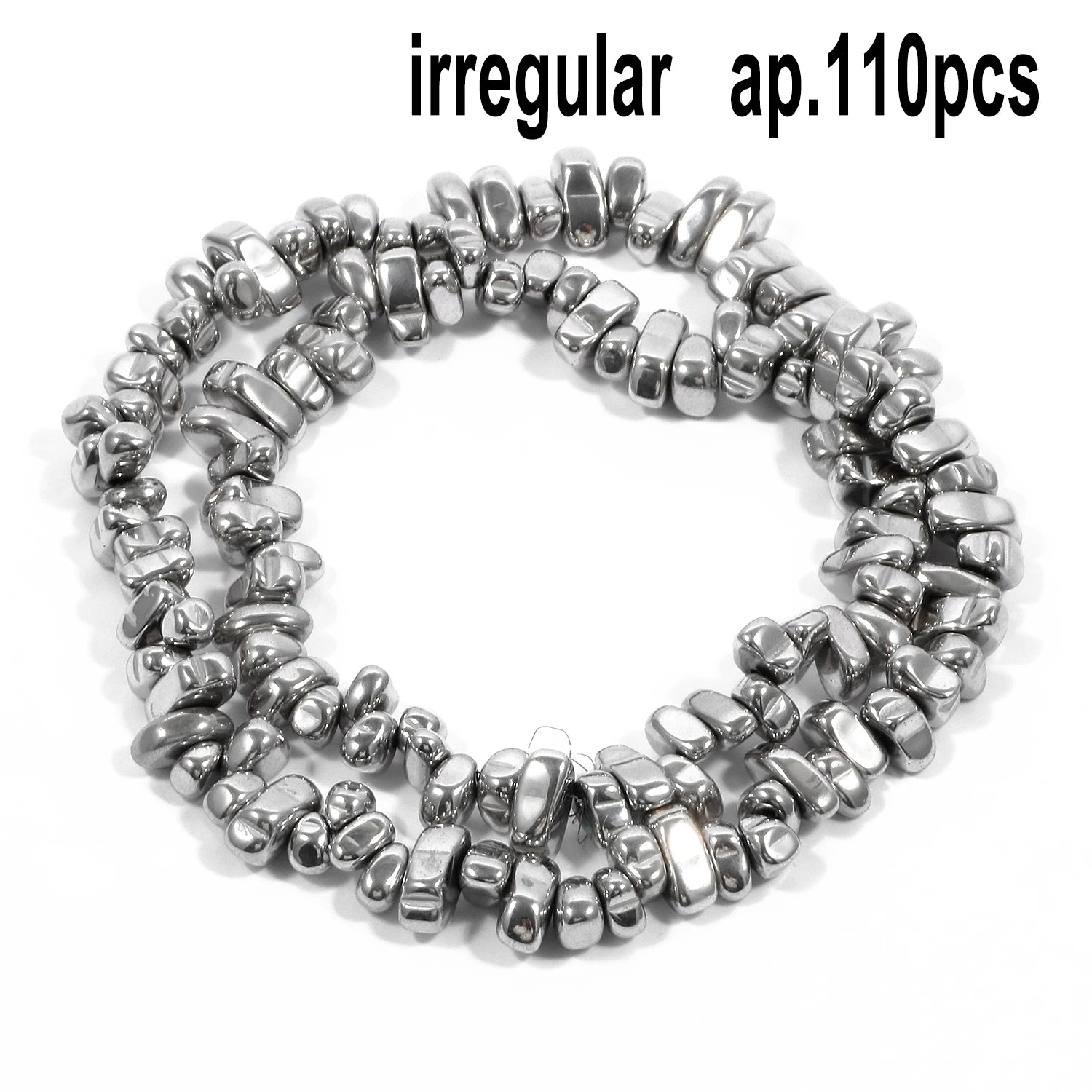 Rhodium Plated Hematite Beads — Geometric Jewelry Making Charms