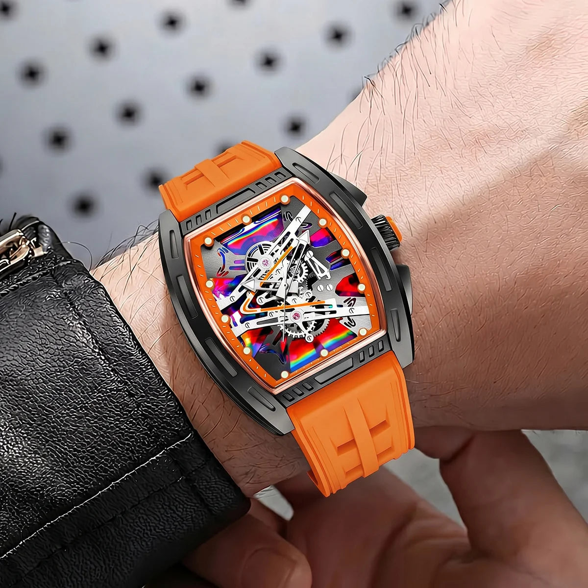 Couple's Business Casual Watch Set — Tonneau Case with Silicone Strap