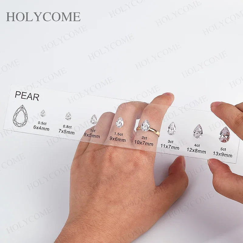 PTX Cubic Zirconia Comparison Chart — Jewelry Size & Shape Reference Kit