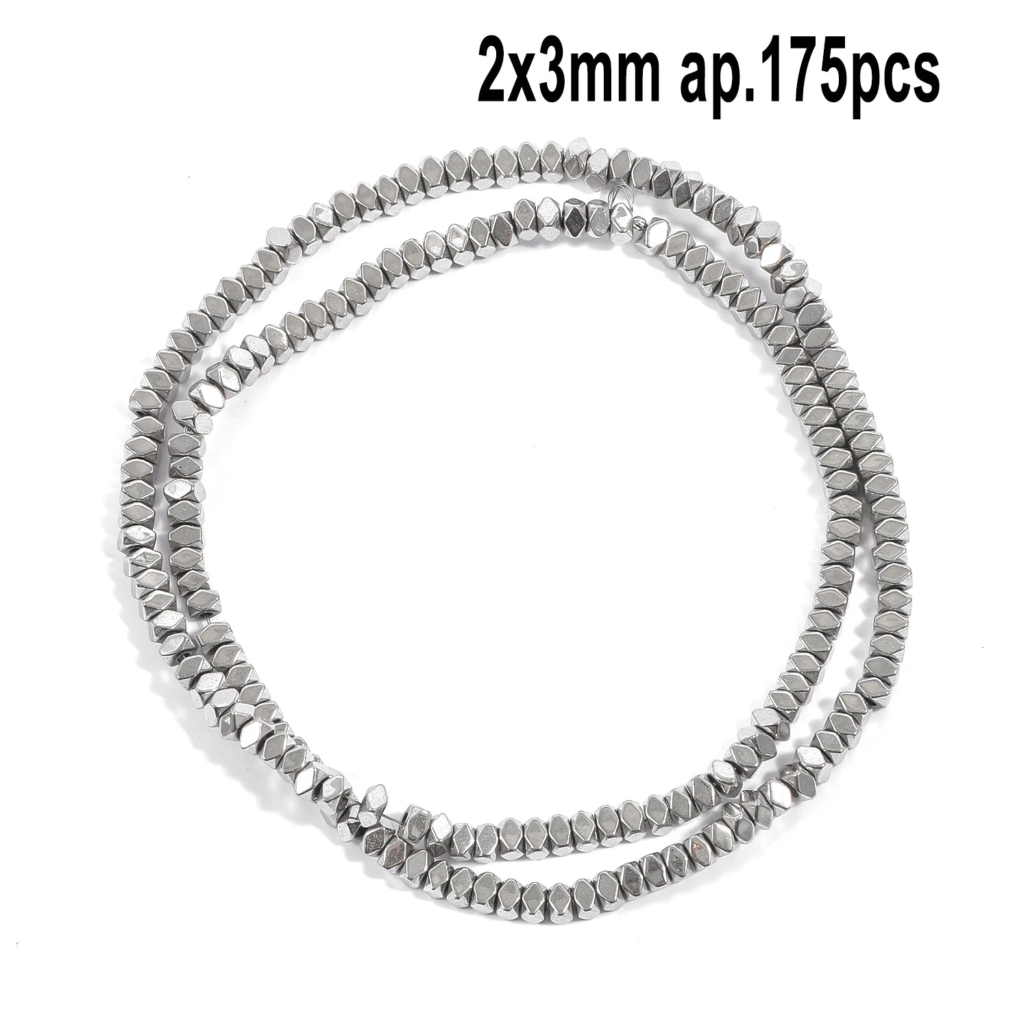 Rhodium Plated Hematite Beads — Geometric Jewelry Making Charms