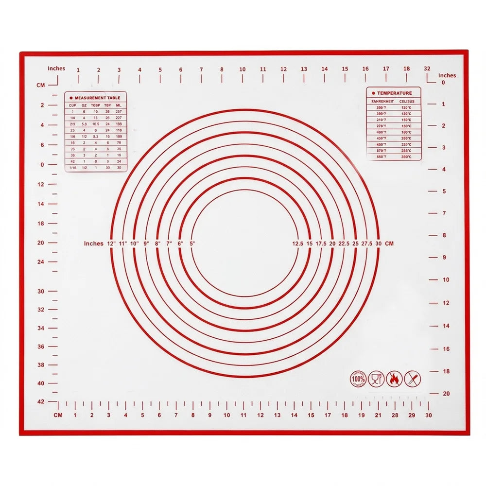 buyyes Silicone Baking Mat — Non-Stick Dough Kneading Pad for Pizza & Pastry