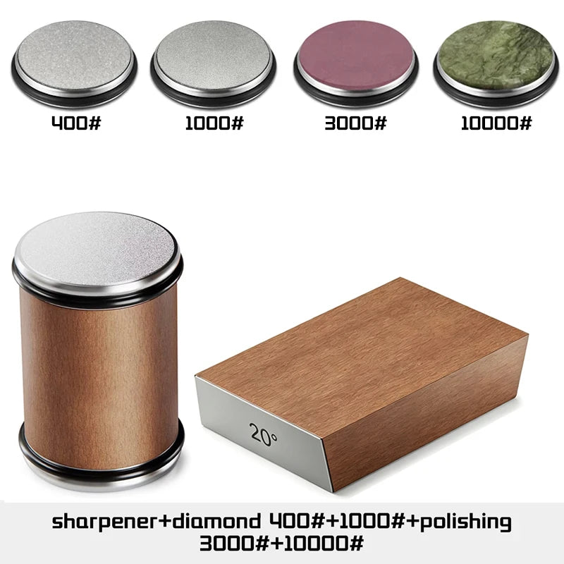 Niiruo Rolling Knife Sharpener — Double Sided Diamond Stone Roller