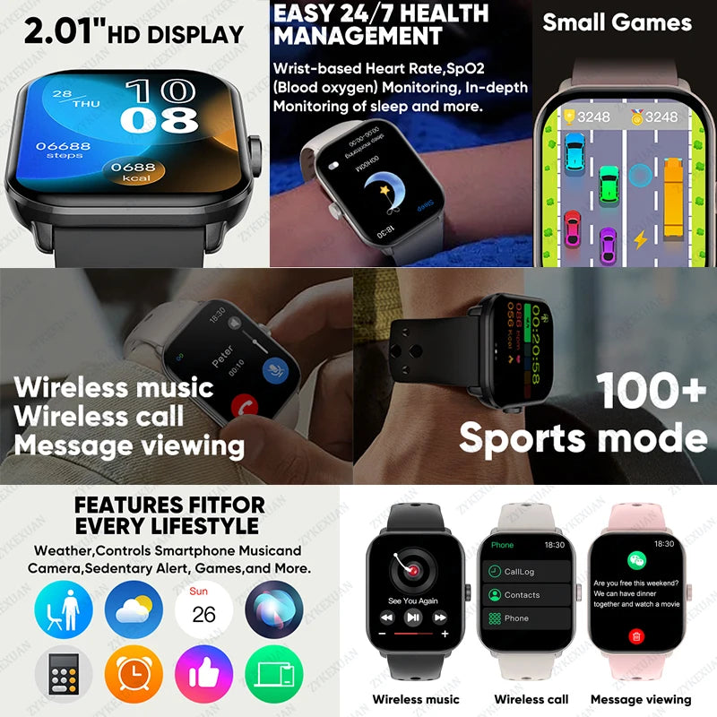 BOXUXING Smart Watch 5 — HD AMOLED Display & Bluetooth Calling