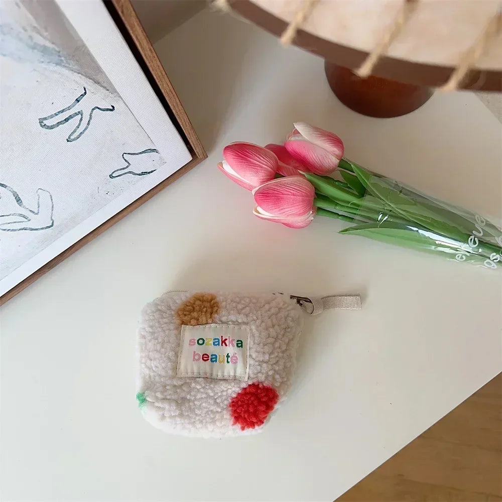 SOZAKKA Floral Canvas Coin Purse — Compact Zippered Change Pouch