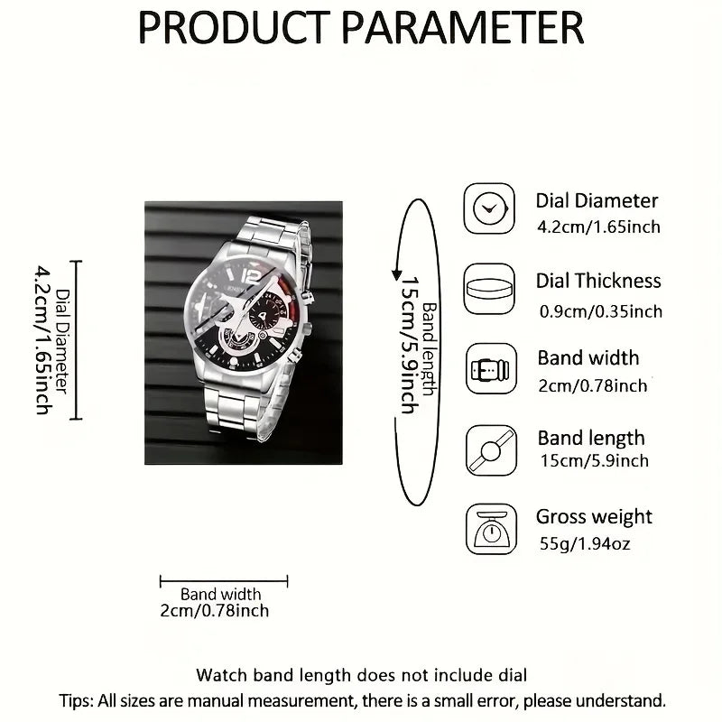 RUNERR Men's Quartz Watch — Stylish Stainless Steel Sport Wristwatch