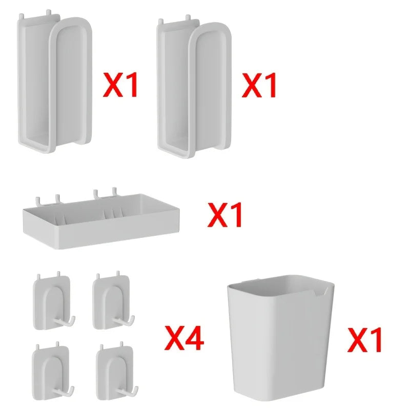 Wall-Mounted Pegboard Storage System — Adjustable Organizer with 50 Hooks