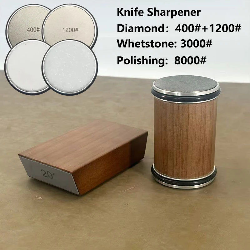 RSCHEF Rolling Knife Sharpener & Magnetic Holder — Diamond Stone Kit